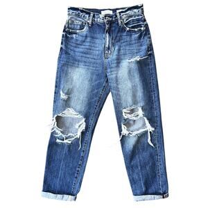 KanCan Signature High-Rise Distressed Cuffed Jeans 27X30